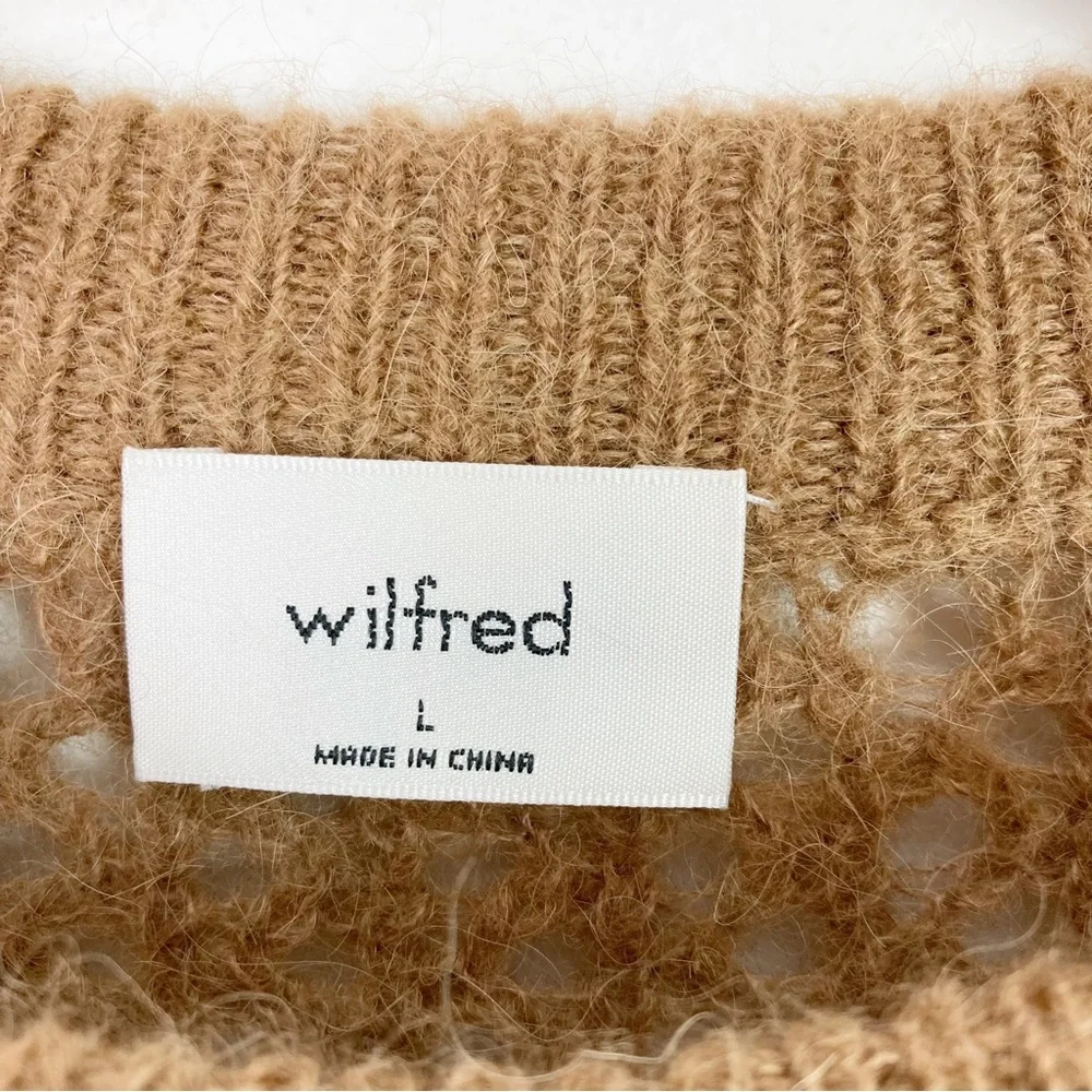 Wilfred Aritzia Nessa Sweater Alpaca Wool Blend, Camel brown. Size Large - Picture 4 of 7